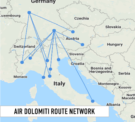 air-dolomiti-route-network