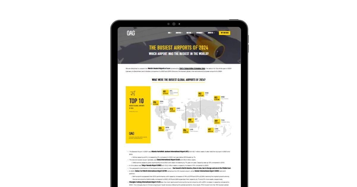Busiest Airports 2024 archive report page