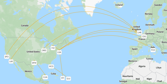 Top 10 US International Routes – July 2023