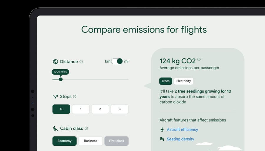 Google emissions dash