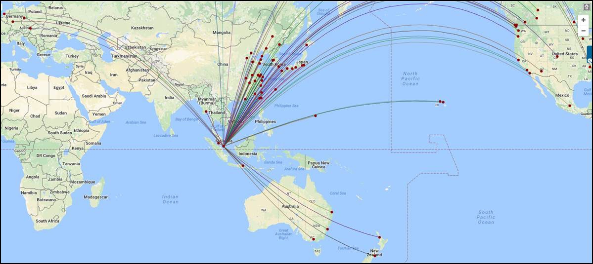 United States air traffic CO - Ta Map