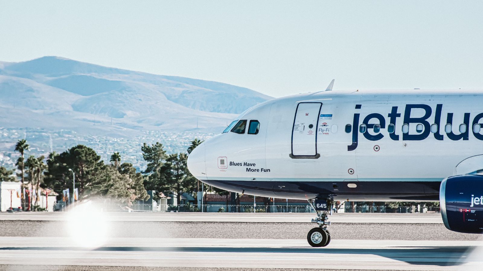 JetBlue plane on runway