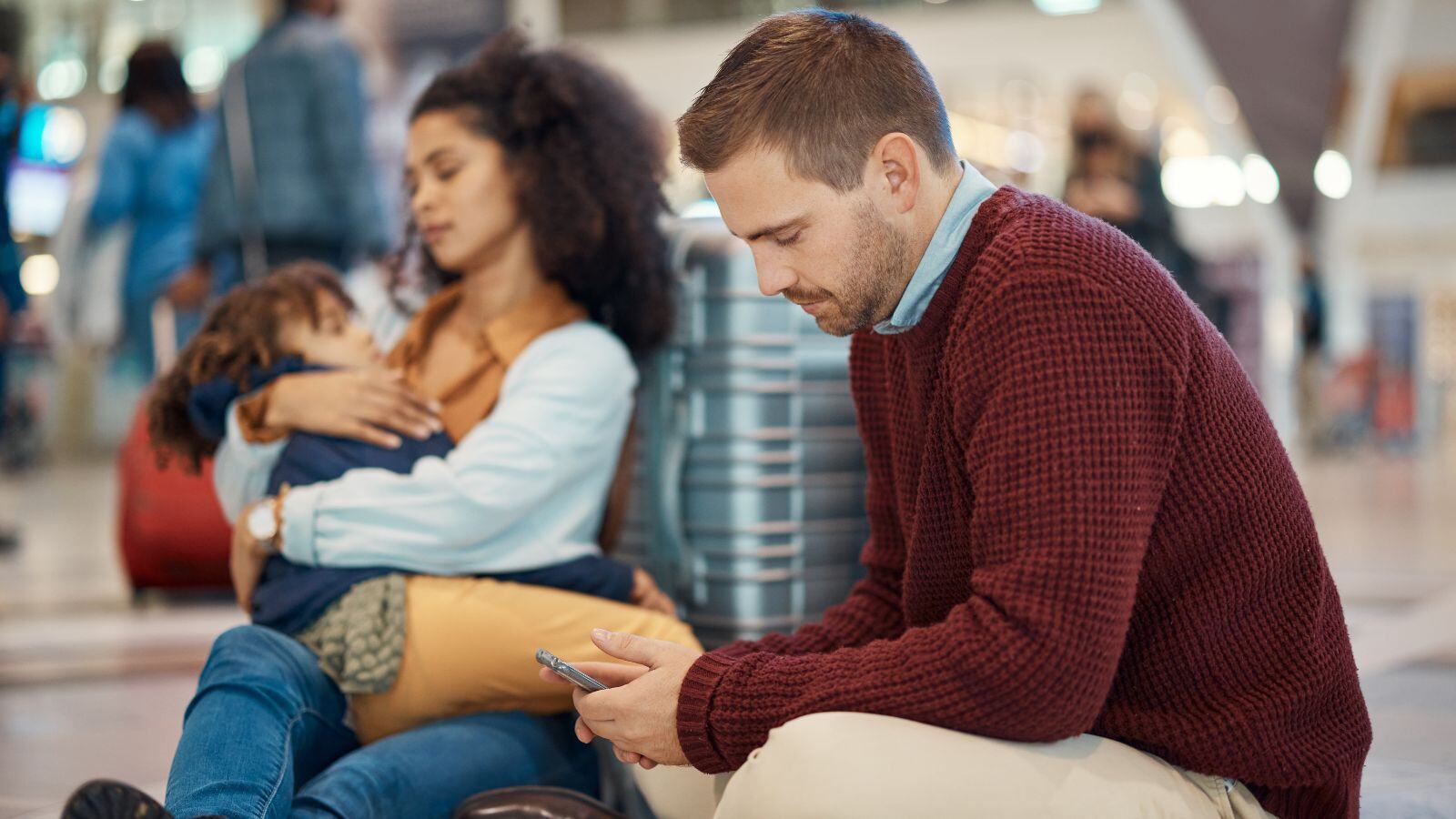 Passengers waiting at airport