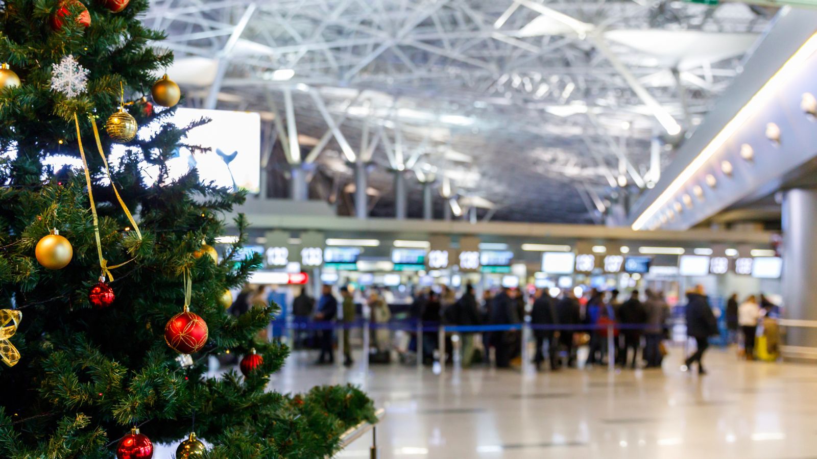 Christmas tree in airport